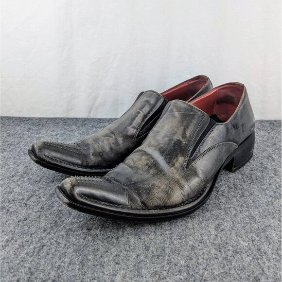 Jo Ghost Men’s Slip-On Shoes EU 39 US 6.5 Italy Distressed Leather Resoled Heels - Picture 1 of 16